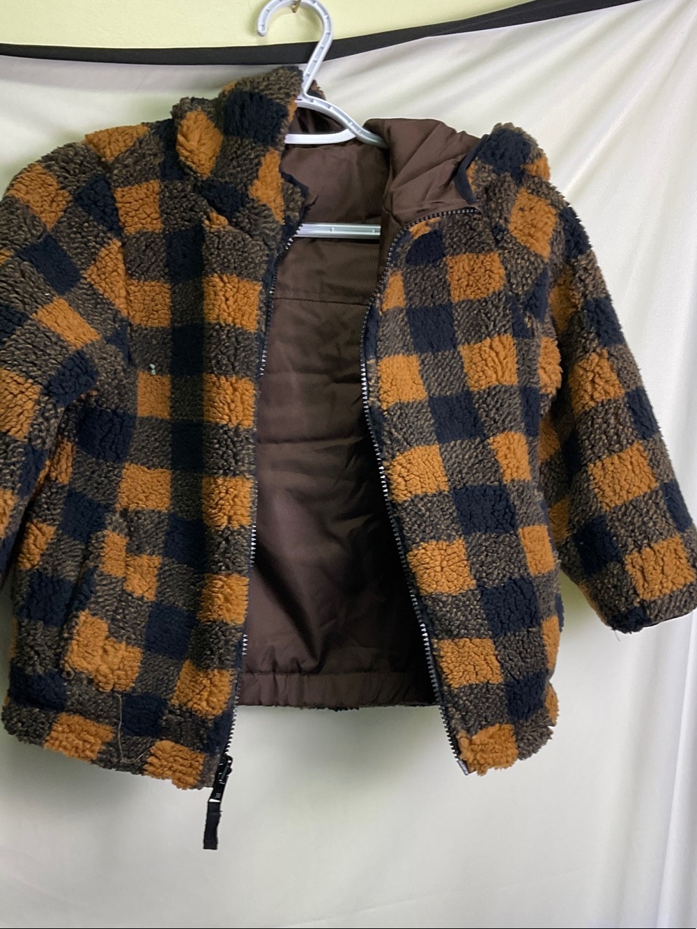 London Fog Kids Reversible Sherpa - Brown/Orange & Black